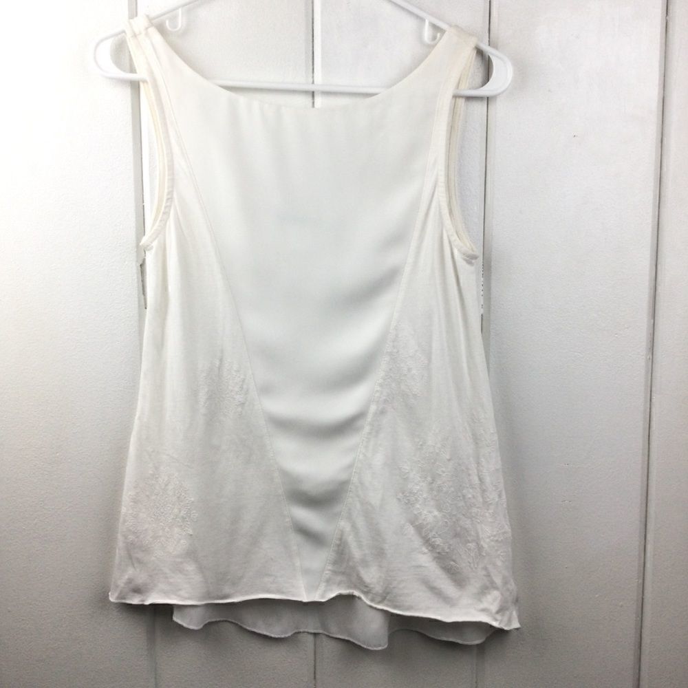 Desigual Cream Triangular Panel Tank - S‎ - Picture 3 of 16
